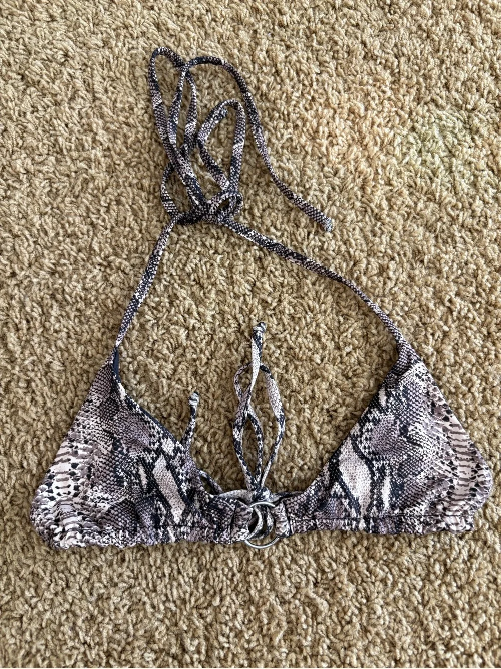 Frankies Bikinis Python Triangle Bikini Top Small